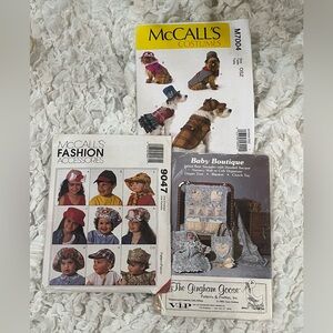 McCall's Sewing Pattern Bundle, KIDS HATS, BABY BOUTIQUE, PET COSTUMES OSZ